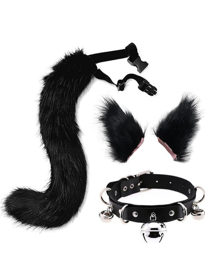 Cat Ears and Wolf Fox Animal Tail Cosplay Costume Faux Fur