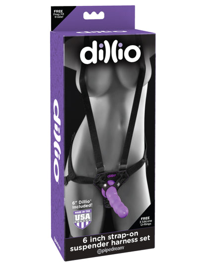 Dillio 6 inch strap on suspender harness