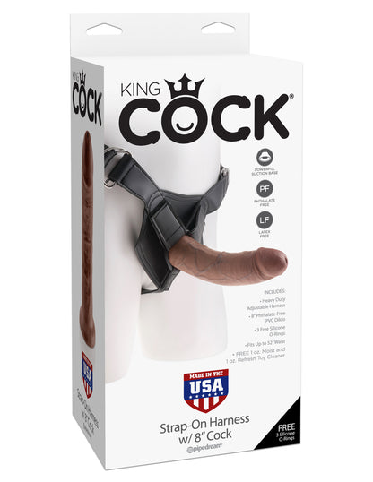 King Cock Strap On Harness With 8 Inch Cock