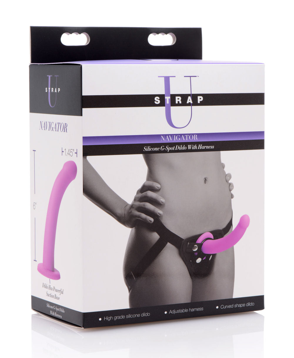 Navigator Silicone G-spot Dildo w/ Harness