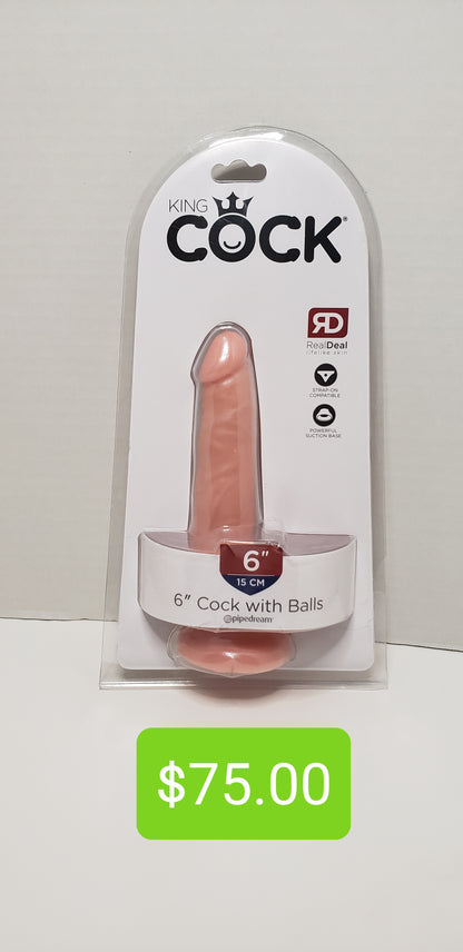 King Cock 6 inch Suction w/ balls