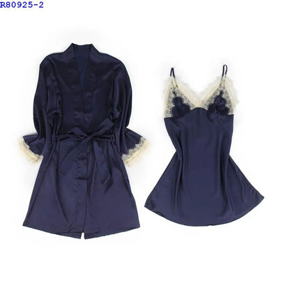 2 Piece Satin Chemise with Robe